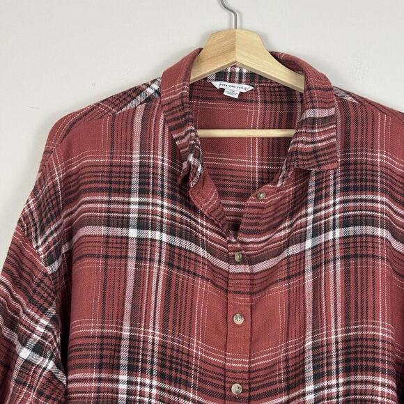 Lot-3 American Eagle Flannel Shirt Women’s Large Check Plaid Boyfriend Fit Soft - Picture 4 of 15